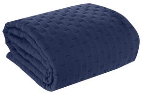 EUROFIRANY Jednofarebný prehoz na posteľ vyrobený technológiou horúceho lisovania 170 cm x 210 cm tmavomodrá 100 % polyester Rozmery textílií: 170 cm x 210 cm