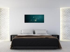 Obraz - Magický jeleň v noci (120x50 cm)