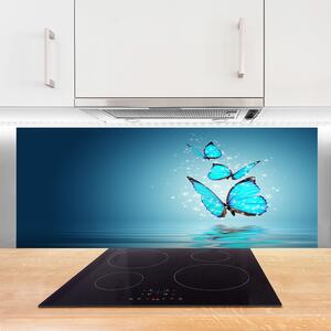 Sklenený obklad Do kuchyne Motýle voda umenie 125x50 cm