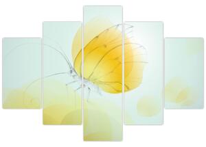 Obraz - Žltý motýľ (150x105 cm)