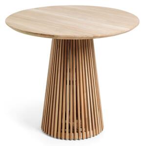 Okrúhly jedálenský stôl z tíkového dreva v prírodnej farbe ø 90 cm Jeanette – Kave Home