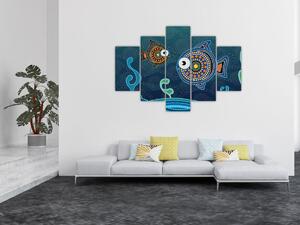 Obraz - Maľované rybičky (150x105 cm)