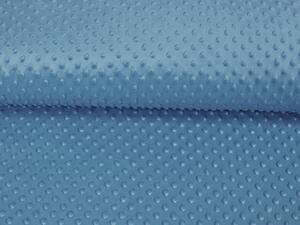Detská látka Minky 3D bodky MKP-044 Kovová modrá - šírka 150 cm