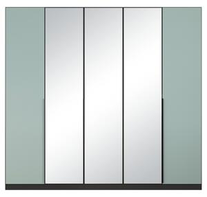 Šatníková skriňa ARCENIA II sivá metalická/zelená šalviová