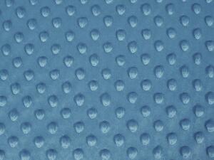 Detská látka Minky 3D bodky MKP-044 Kovová modrá - šírka 150 cm