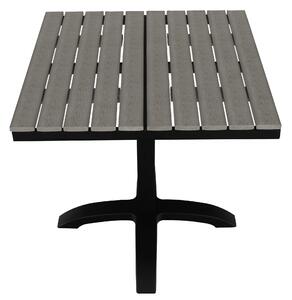 KONDELA Záhradný stôl, sivá/čierna/kov/artwood, NAKUL