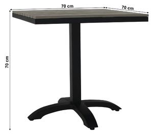 KONDELA Záhradný stôl, sivá/čierna/kov/artwood, NAKUL