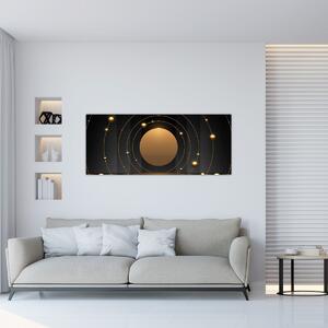 Obraz - Zlaté kruhy (120x50 cm)