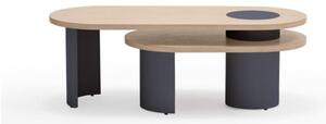 Modrý/v prírodnej farbe konferenčný stolík v dekore jaseňa 50x120 cm Nori – Teulat