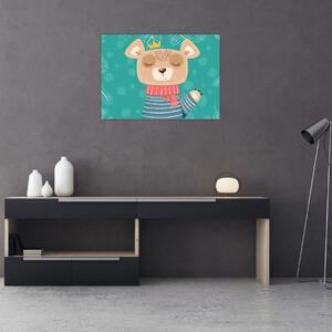 Obraz - Mávajúci medvedík (70x50 cm)