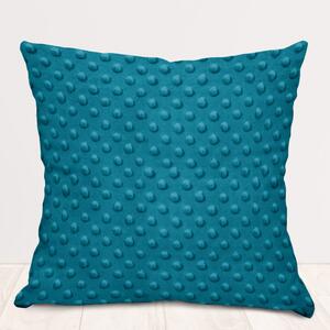 Biante Detská obliečka na vankúš Minky TOP 3D bodky MKP-056 Morská modrá 30 x 50 cm