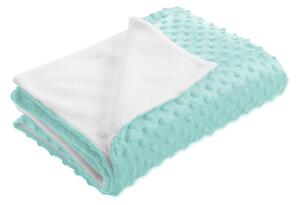 Biante Detská obojstranná deka Minky TOP 3D bodky/Polar MKP-055 Svetlo mintová 75x100 cm