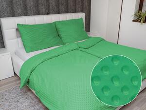 Biante Hrejivé posteľné obliečky Minky TOP 3D bodky MKP-054 Sýto zelené Jednolôžko 140x200 a 70x90 cm