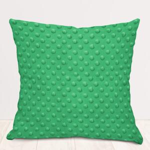 Biante Detská obliečka na vankúš Minky TOP 3D bodky MKP-054 Sýto zelená 30 x 50 cm
