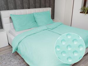 Biante Hrejivé posteľné obliečky Minky TOP 3D bodky MKP-055 Svetlo mintové Jednolôžko 140x200 a 70x90 cm