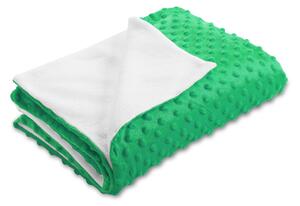 Biante Detská obojstranná deka Minky TOP 3D bodky/Polar MKP-054 Sýto zelená 75x100 cm