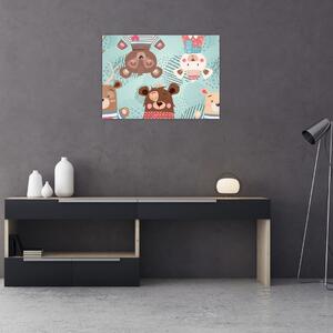 Obraz - Veselí medvedíci (70x50 cm)