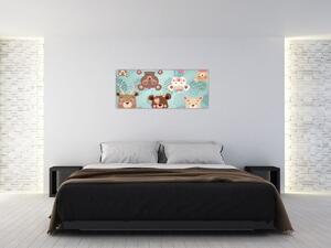 Obraz - Veselí medvedíci (120x50 cm)