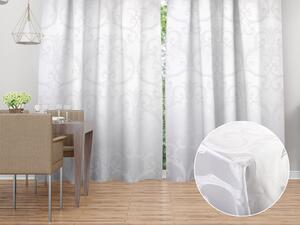 Biante Dekoračný záves Monako PM-125 Veľký zámocký vzor biely - šírka 140 cm 140x140 cm