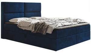 Boxspringová manželská posteľ CARLA 1 - 140x200, tmavo modrá