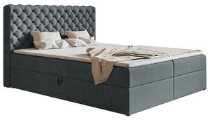 Boxspringová jednolôžková posteľ BRUNA 1 - 120x200, šedá