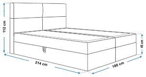 Boxspringová manželská posteľ CARLA 1 - 180x200, svetlo šedá + topper