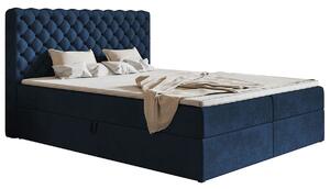 Boxspringová manželská posteľ BRUNA 1 - 160x200, tmavo modrá