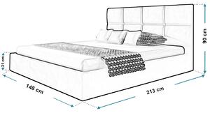 Čalúnená manželská posteľ CAROLE - 140x200, zelená
