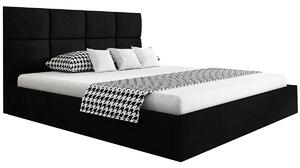 Čalúnená jednolôžková posteľ CAROLE - 120x200, čierna