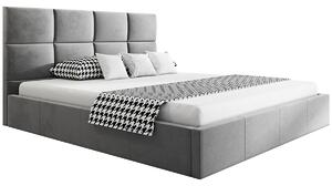 Čalúnená manželská posteľ CAROLE - 180x200, svetlo šedá