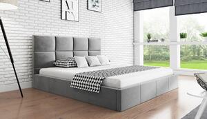 Čalúnená manželská posteľ CAROLE - 140x200, svetlo šedá