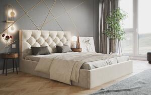 Čalúnená jednolôžková posteľ HANELE - 120x200, svetlo béžová