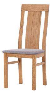 Dubová olejovaná a voskovaná stolička Sofi svetlo šedá látka