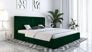 Čalúnená manželská posteľ GITEL - 140x200, zelená