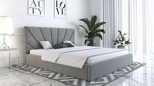 Čalúnená manželská posteľ GITEL - 180x200, svetlo šedá
