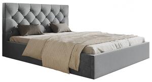Čalúnená manželská posteľ HANELE - 160x200, svetlo šedá