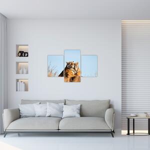 Obraz - Tigrice a jej mláďa (90x60 cm)