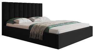Čalúnená manželská posteľ LEORA - 160x200, čierna