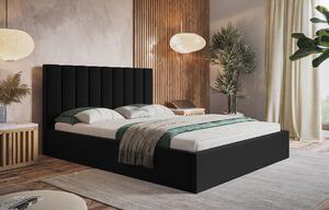 Čalúnená jednolôžková posteľ LEORA - 120x200, čierna