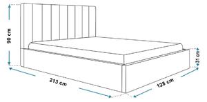 Čalúnená jednolôžková posteľ LEORA - 120x200, tmavo modrá