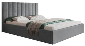 Čalúnená manželská posteľ LEORA - 160x200, svetlo šedá