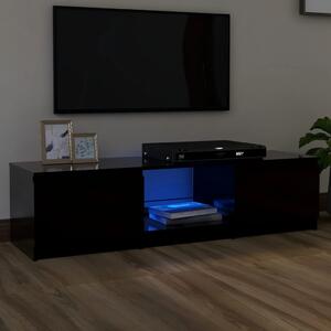 TV skrinka s LED svetlami čierna 140x40x35,5 cm