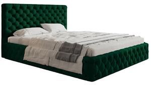 Čalúnená manželská posteľ KESIA - 160x200, zelená