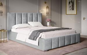 Čalúnená manželská posteľ LORAIN - 200x200, svetlo šedá