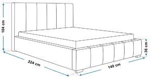 Čalúnená jednolôžková posteľ LORAIN - 120x200, tmavo béžová