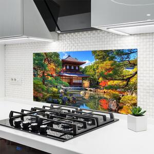 Sklenený obklad Do kuchyne Záhrada japonsko krajina 120x60 cm