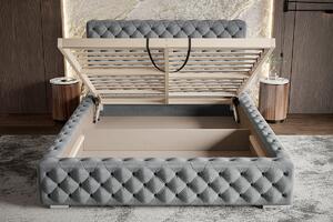 Čalúnená jednolôžková posteľ MARILOU - 120x200, šedá