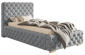 Čalúnená jednolôžková posteľ MARILOU - 90x200, svetlo šedá