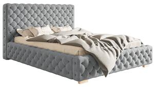 Čalúnená manželská posteľ MARILOU - 160x200, svetlo šedá