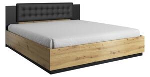 Manželská posteľ 180 cm Signat Typ 32 (čierna + dub artisan). Vlastná spoľahlivá doprava až k Vám domov. 1042098